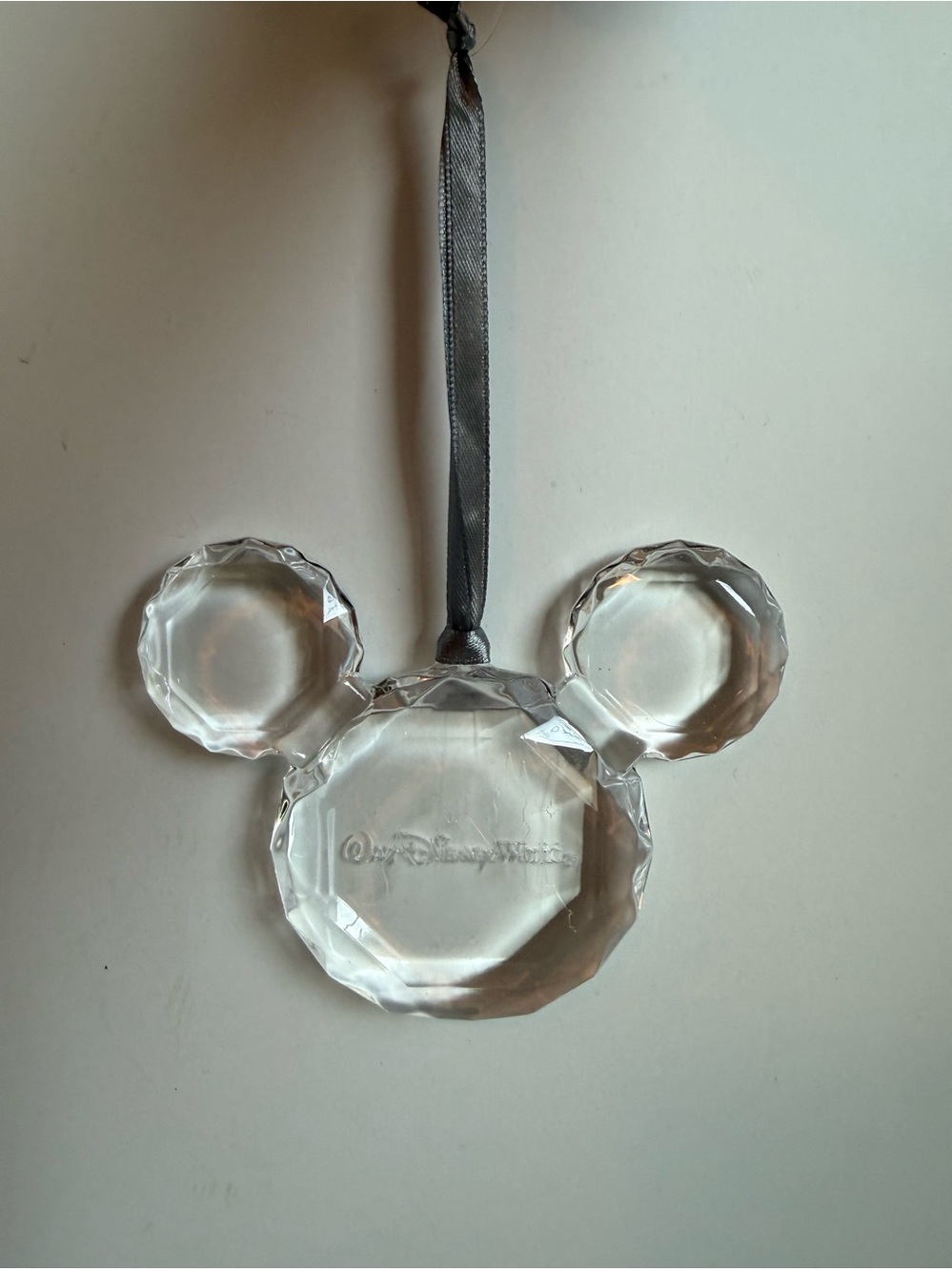 Disney Parks Mickey Clear Acrylic Ornament NWT